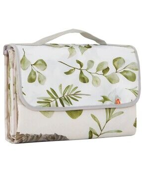 Baby Pack & Play Blanket Rabbit Print Travel Size Waterproof Non Slip Gripper